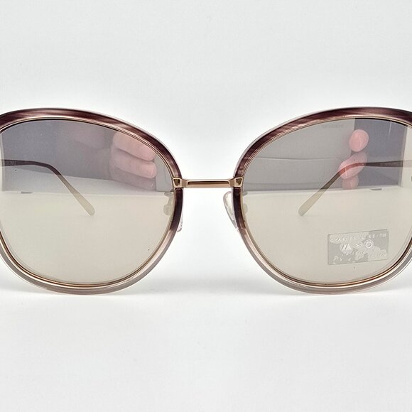 Charles & Keith CK3-71280268 Gold Titanium Frame Gold Mirror Lens Sunglasses main image 8